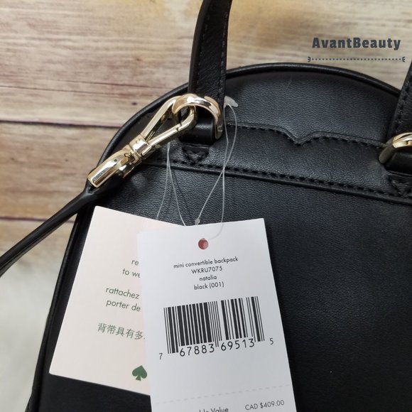 Kate Spade Natalia Mini Convertible Leather Black